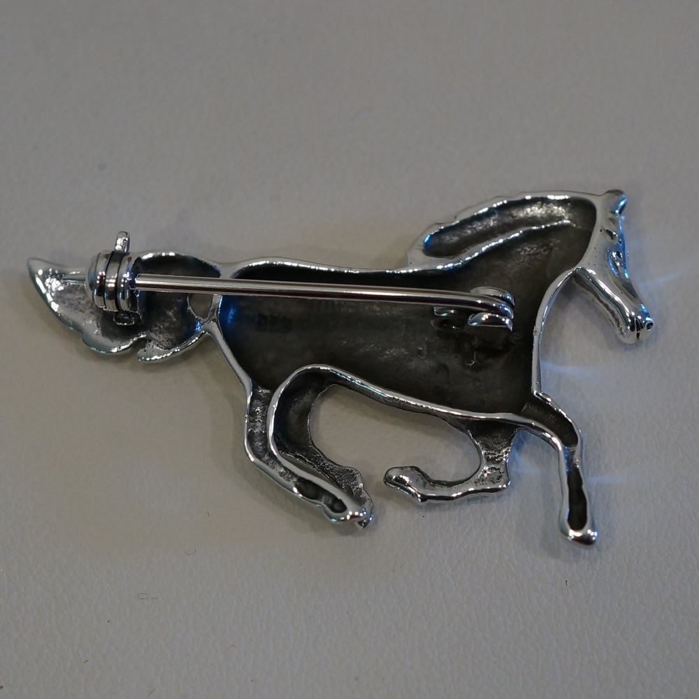 Sterling Silver (.925) Galloping Horse Pin - Picture 2 of 6
